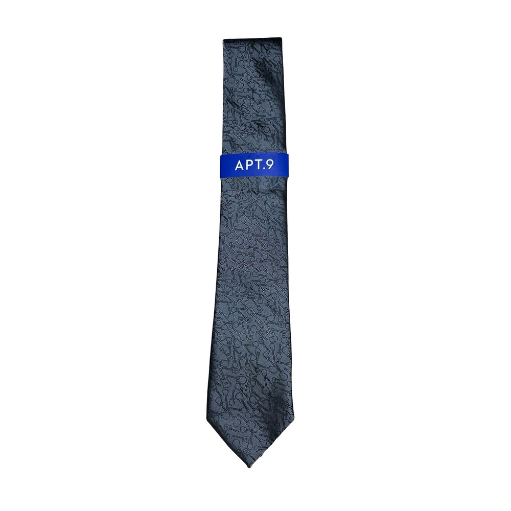 Apt. 9 Mens Necktie Black Guitar Novelty Music Pattern AN00110185